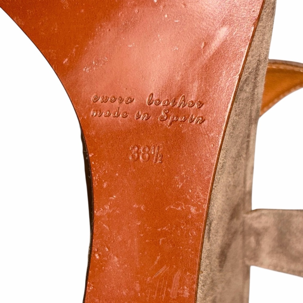 Chie Mihara Brown Suede Anatour Wedge Sandals Shoes size 38.5 - Picture 10 of 11